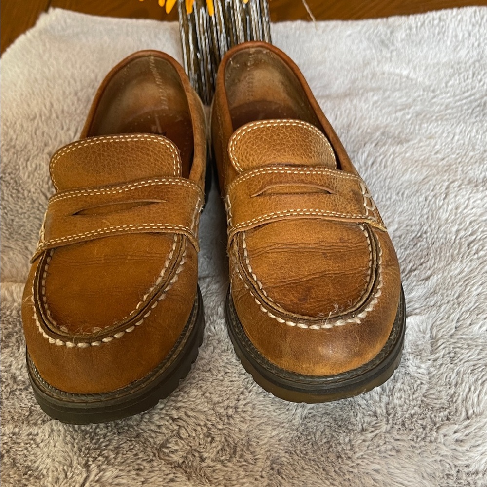 Bass Tan Leather Penny Loafers